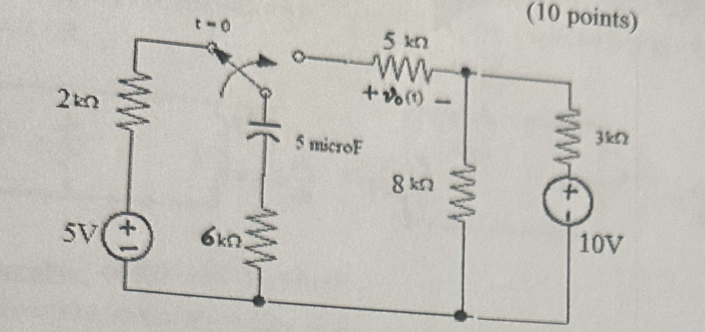 Find v 0 ( t ) for t > and equal to Zero , show