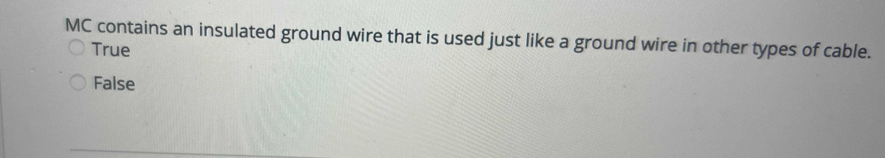 MC contains an insulated ground wire that is used