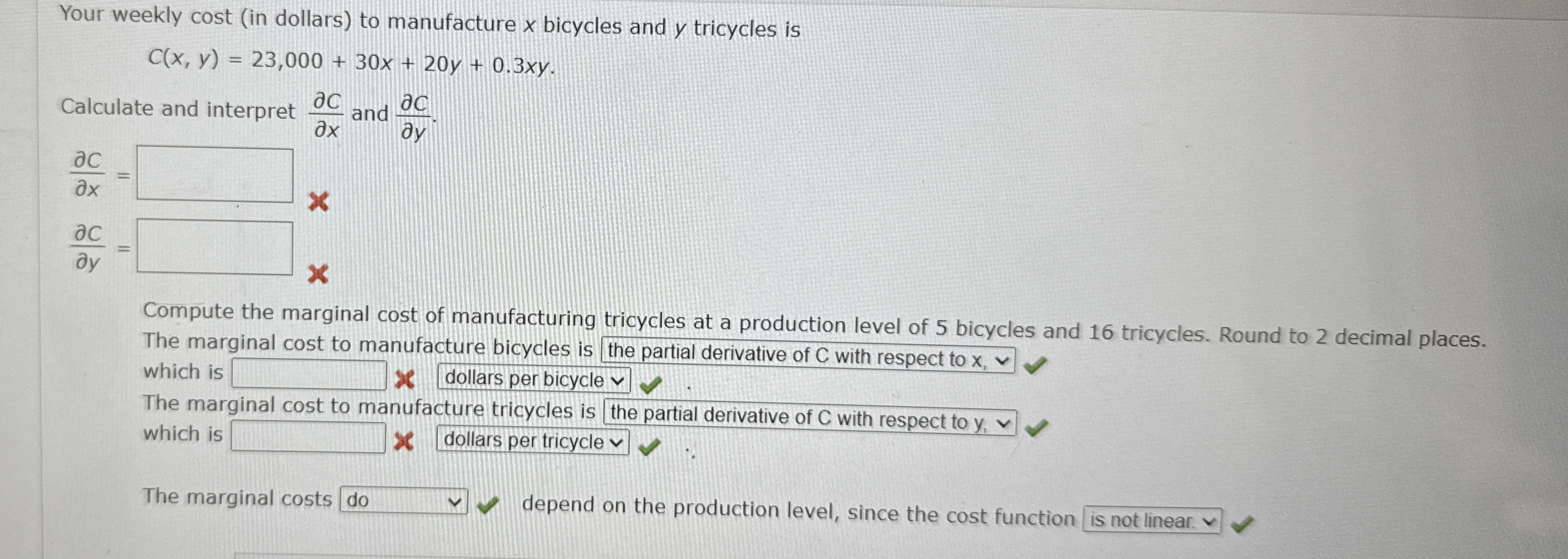 Your weekly cost ( in dollars ) to manufacture x