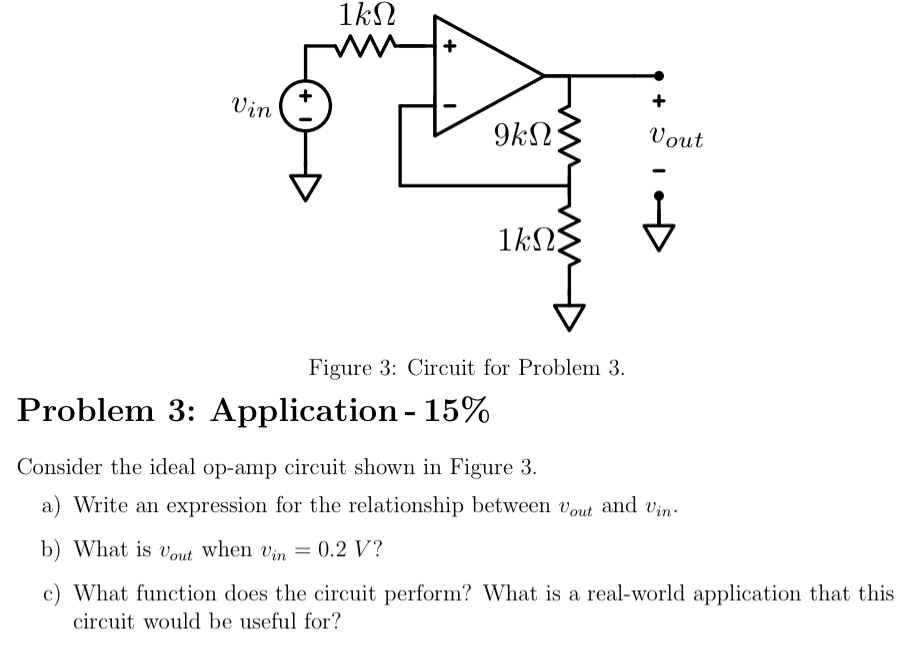 Figure 3 : Circuit for Problem 3 . Problem 3 :
