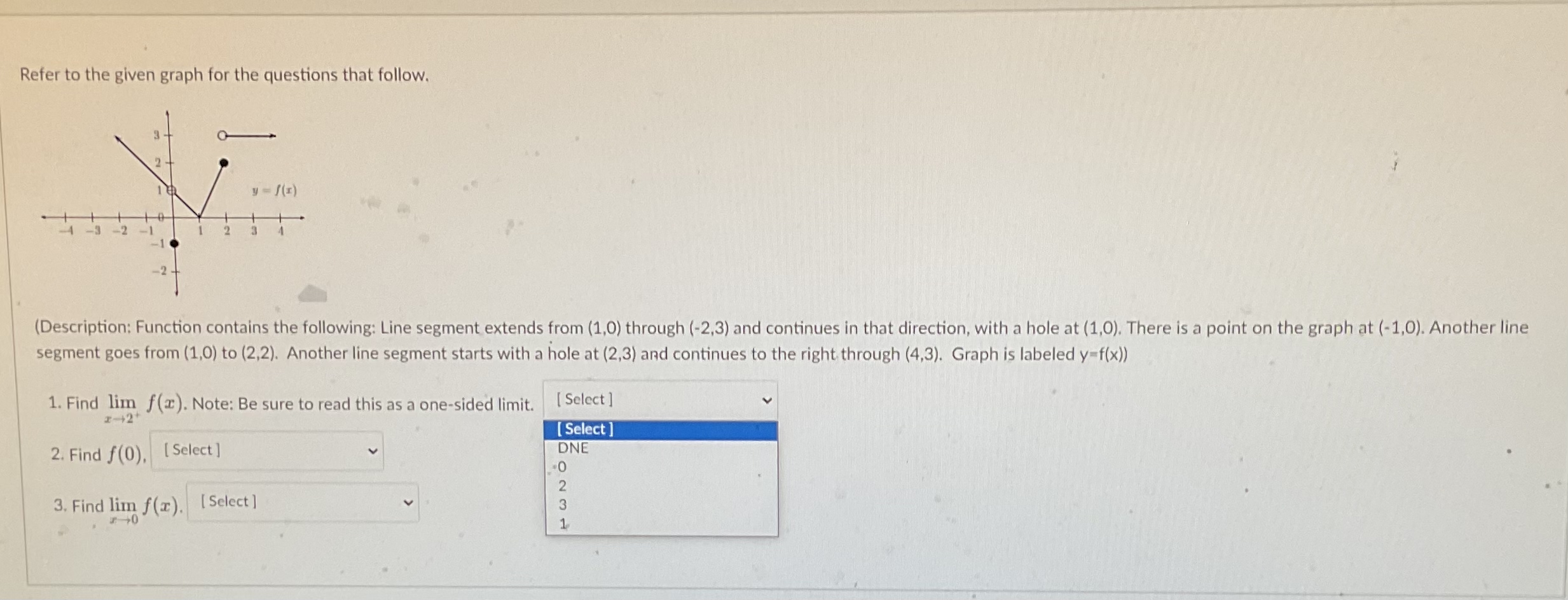Refer to the given graph for the questions that