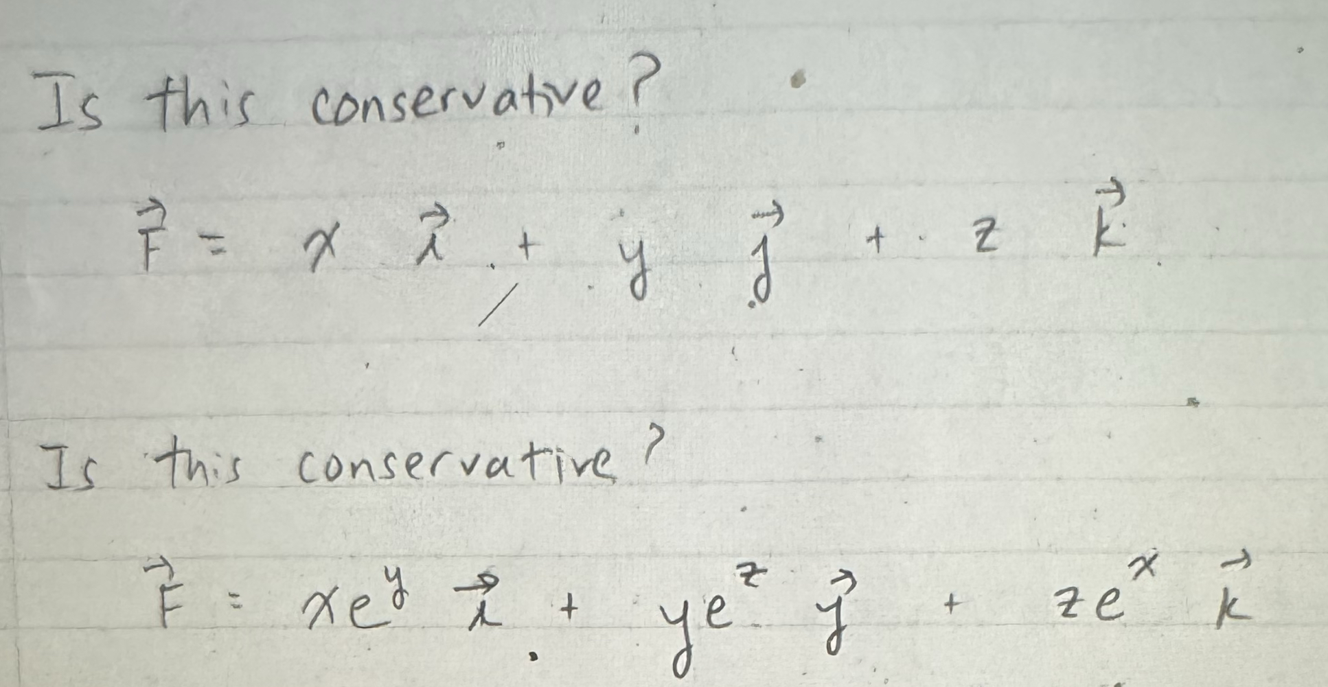 Is this conservative? vec ( F ) = xvec ( ) + yvec