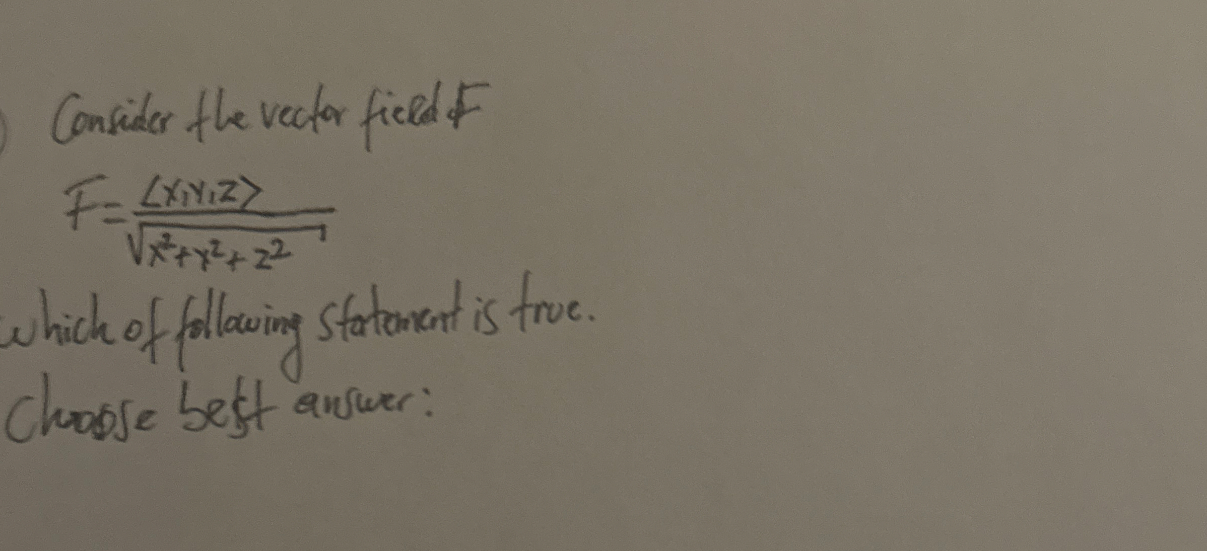 Consider the vector fied F F = ( : x 1 , y 2 : )
