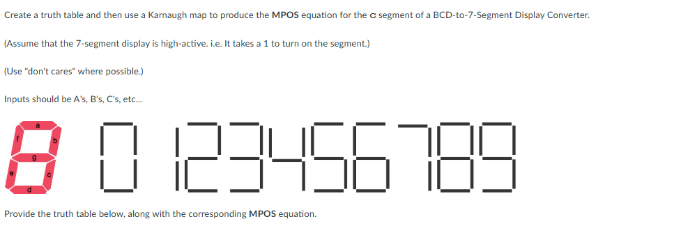 Create a truth table and then use a Karnaugh map