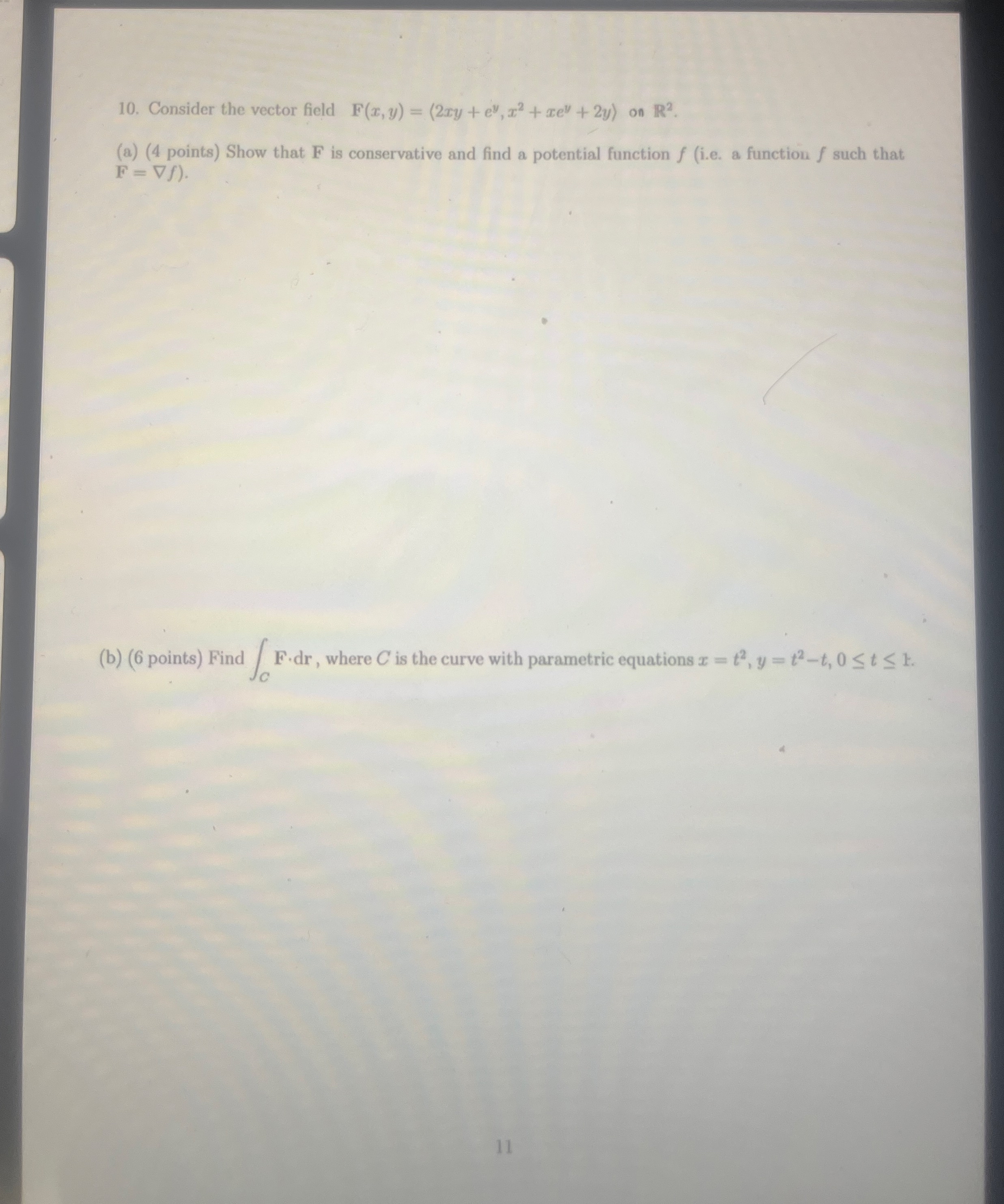Consider the vector field F ( x , y ) = ( 2 x y +