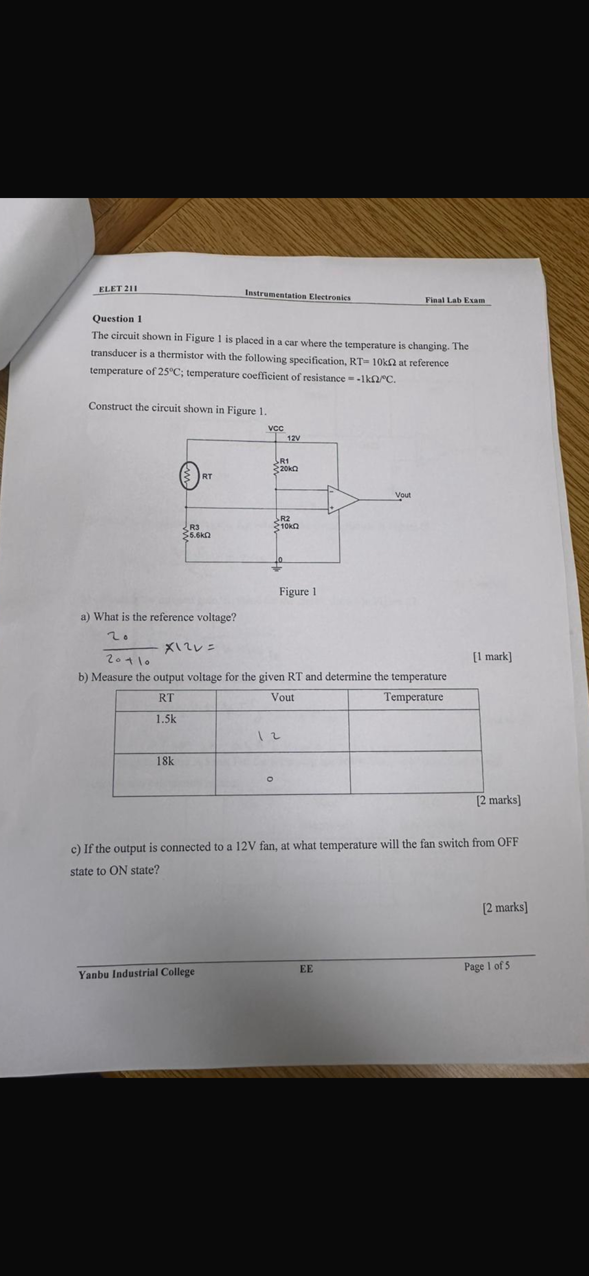 ELET 2 1 Instrumentation Electronics Final Lab