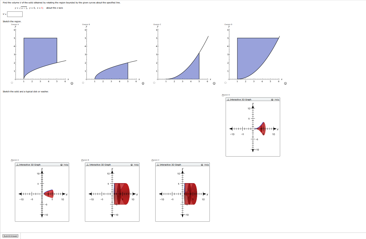 Find the valume \ ( V \ ) of the sold obtained by