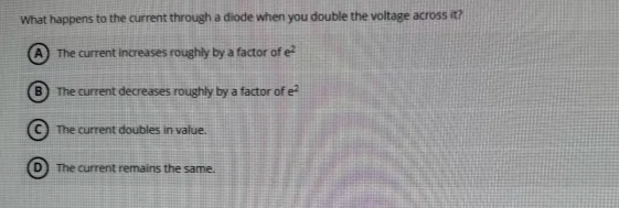 What happens to the current through a diode when
