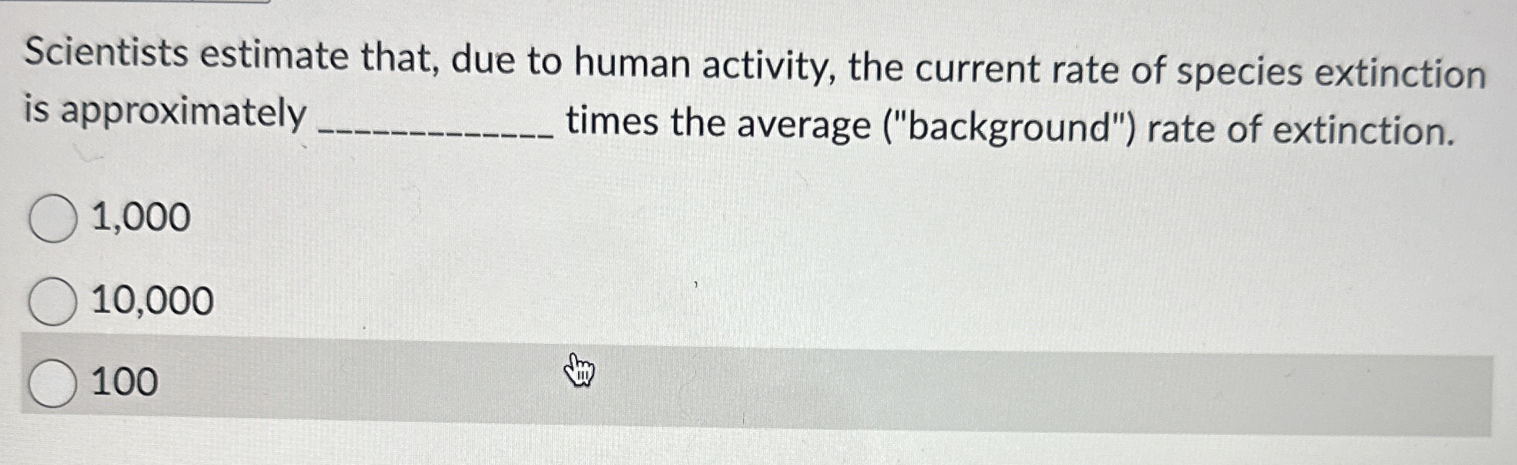 Scientists estimate that, due to human activity,