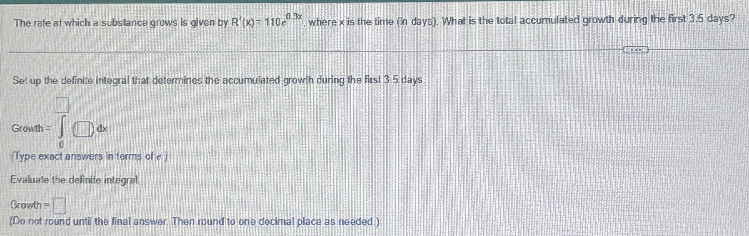 The rate at which a substance grows is given by R