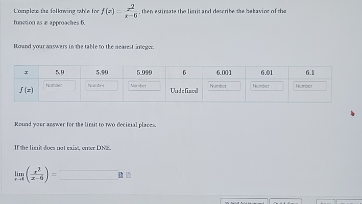 Complete the following table for f ( x ) = x 2 x