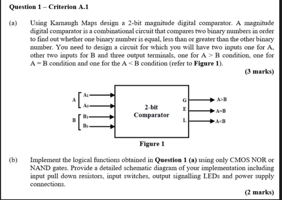 Question 1 - Criterion A . 1 ( a ) Using Karnaugh