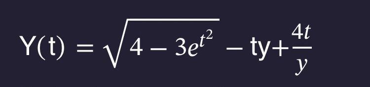 Y ( t ) = 4 - 3 e t 2 2 - t y + 4 t y h = 0 . 2 5