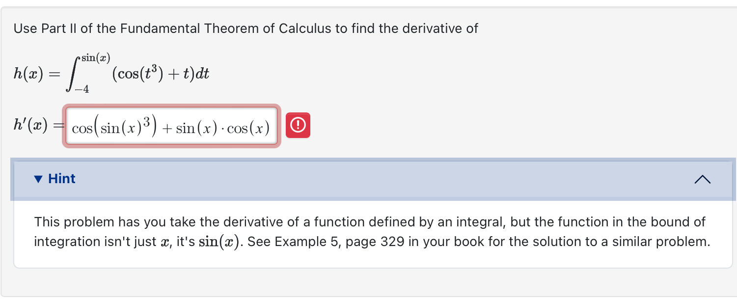 Use Part II of the Fundamental Theorem of