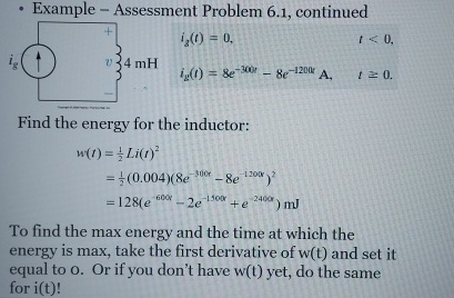 Example - Assessment Problem 6 . 1 , continued i