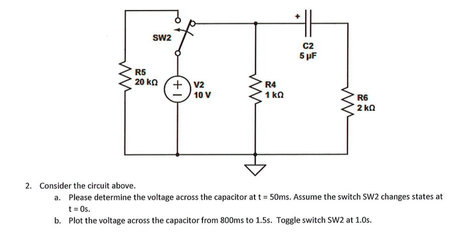 2 . Consider the circuit above. a . Please
