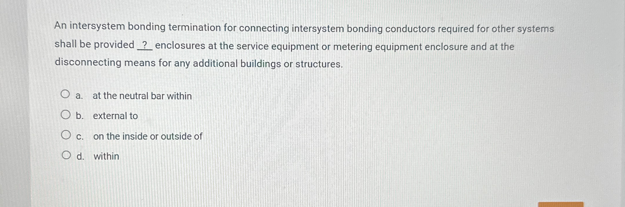An intersystem bonding termination for connecting