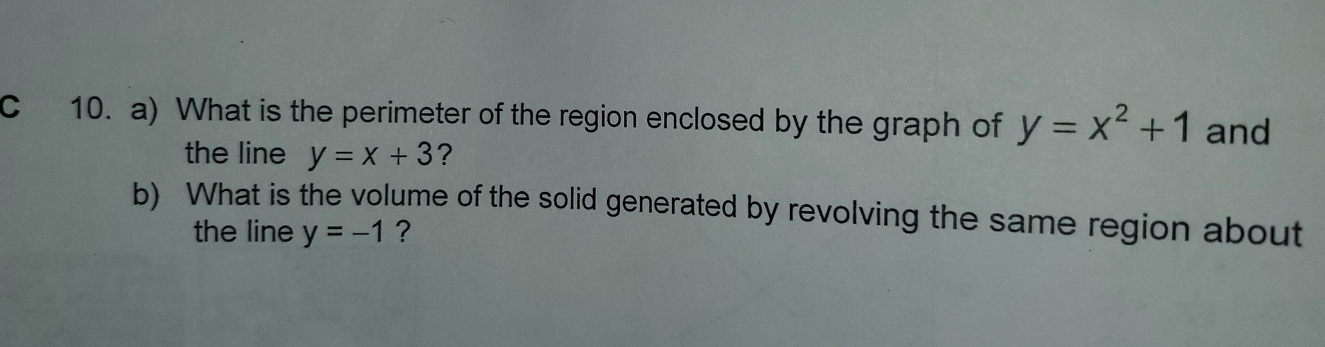C 1 0 . a ) What is the perimeter of the region