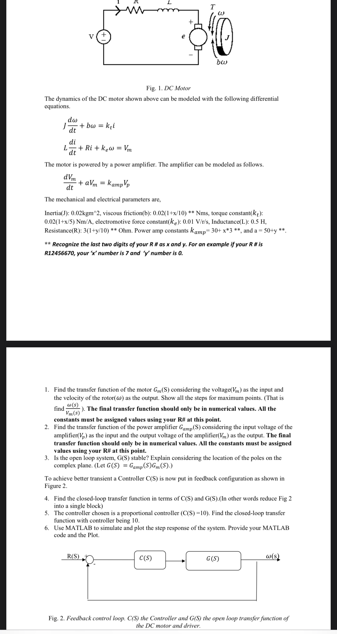 Fig. 1 . DC Motor The dynamics of the DC motor