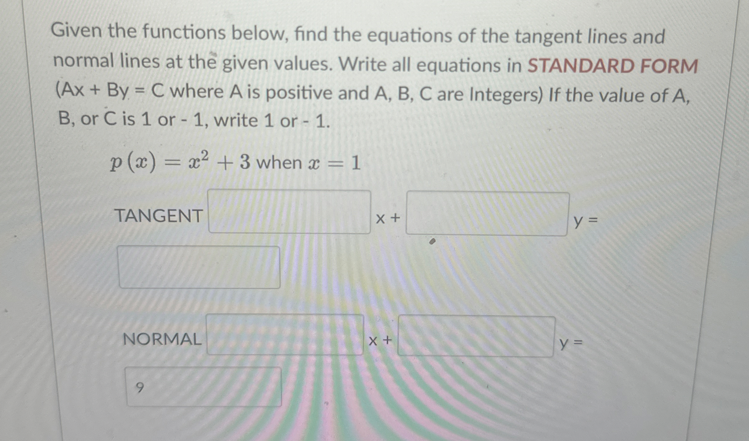 Given the functions below, find the equations of