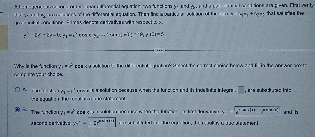 A homogeneous second - order linear differential