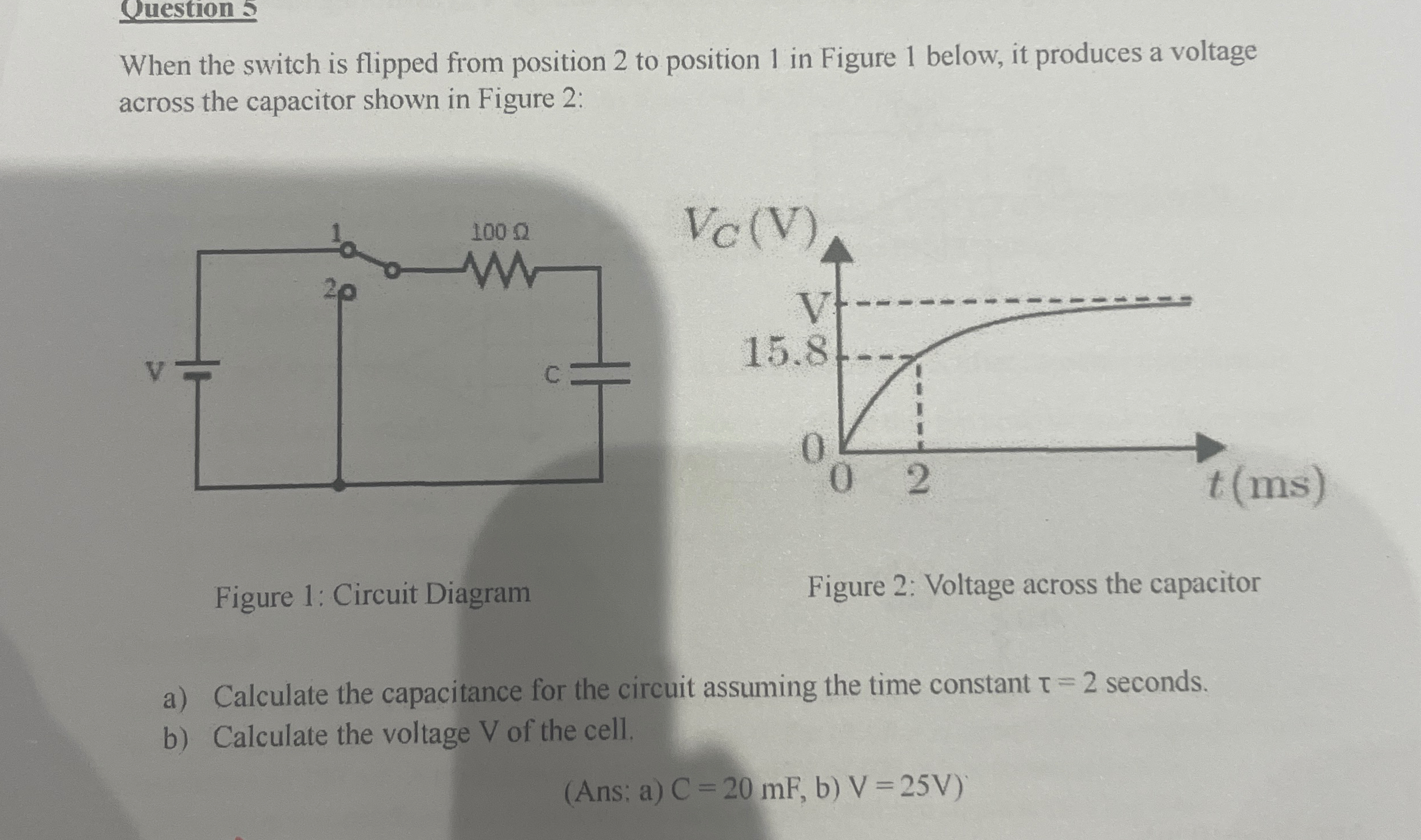 Question 5 When the switch is flipped from