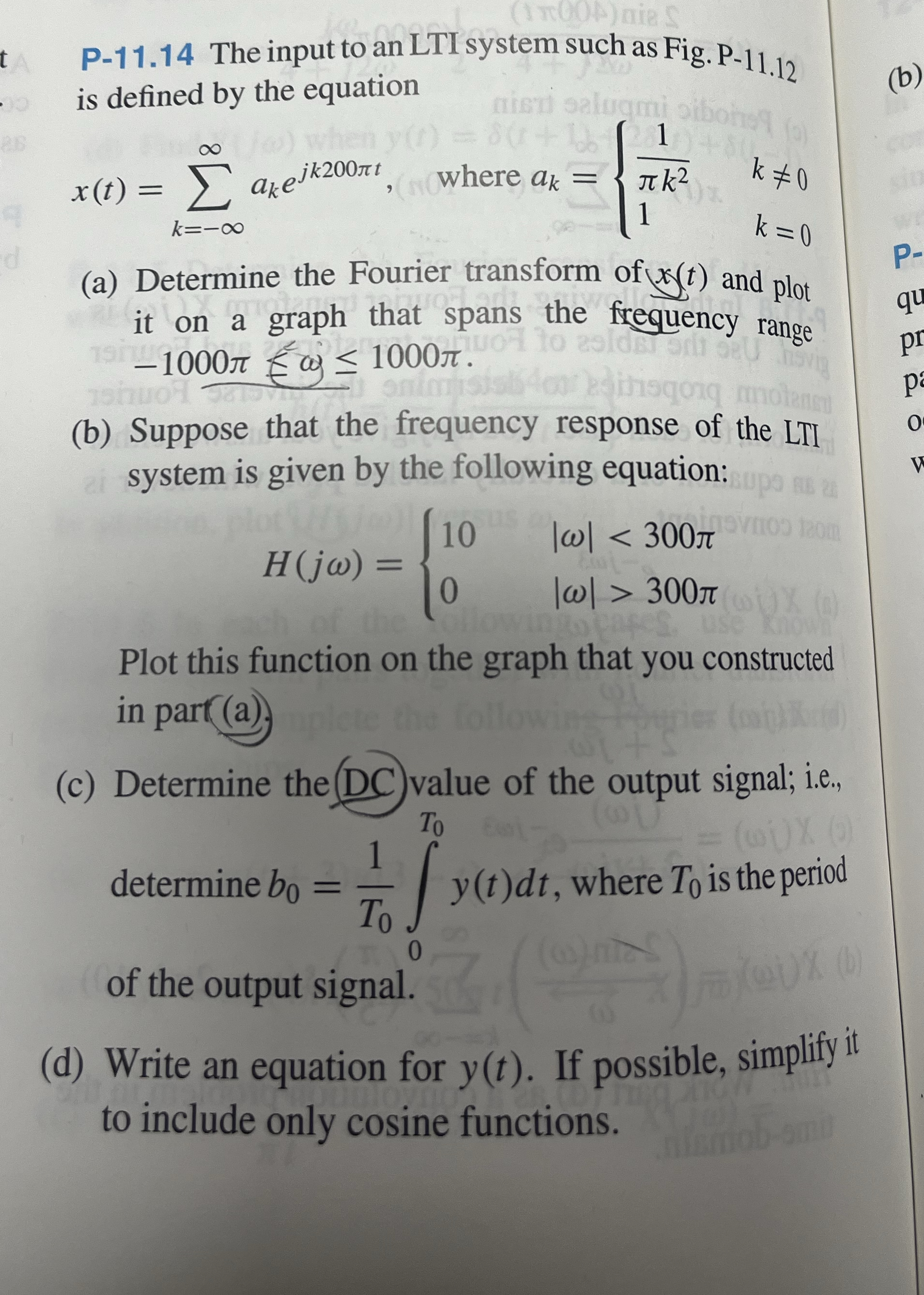 P - 1 1 . 1 4 The input to an LTI system such as