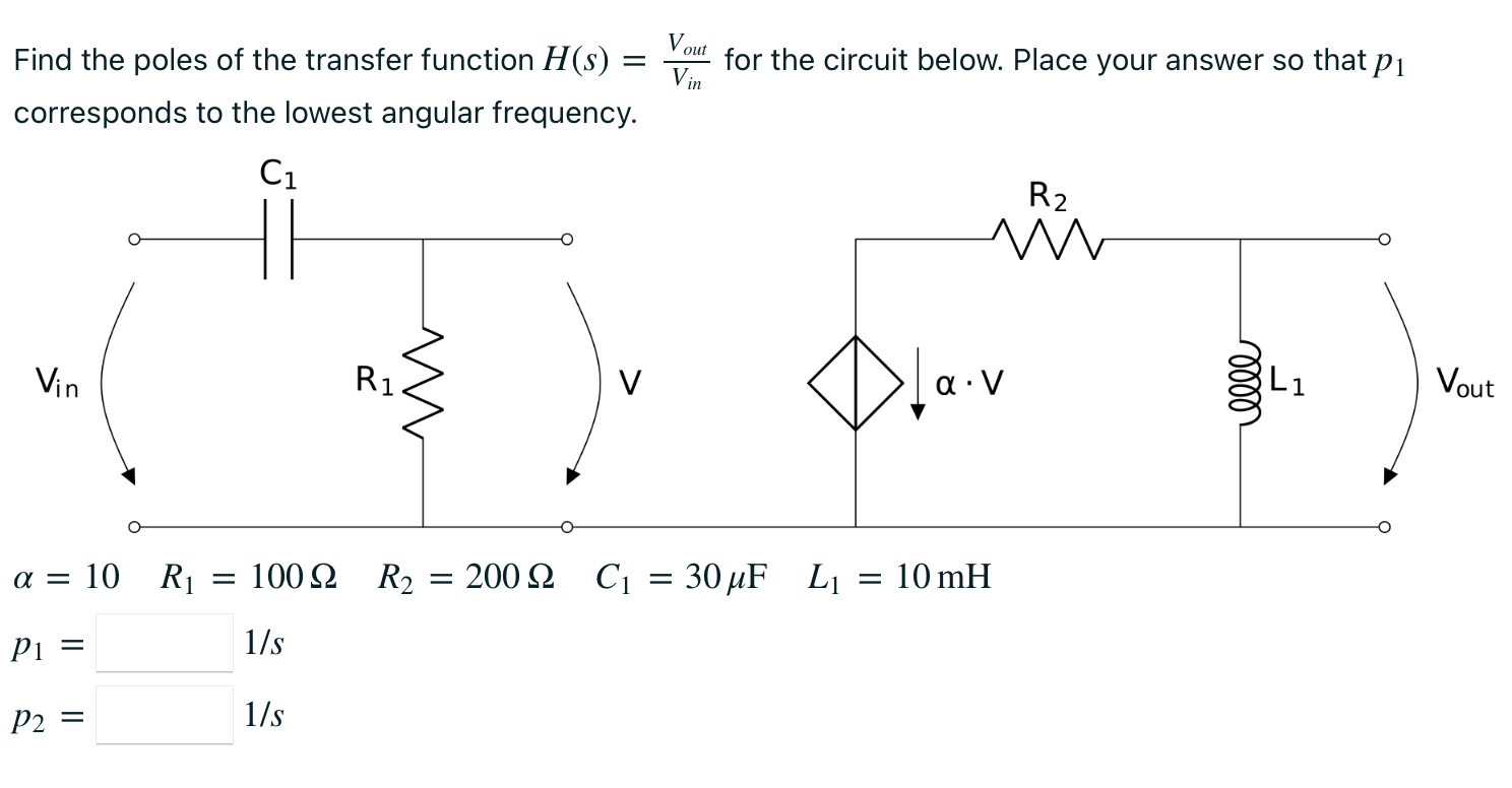 How to solve Find the poles of the transfer