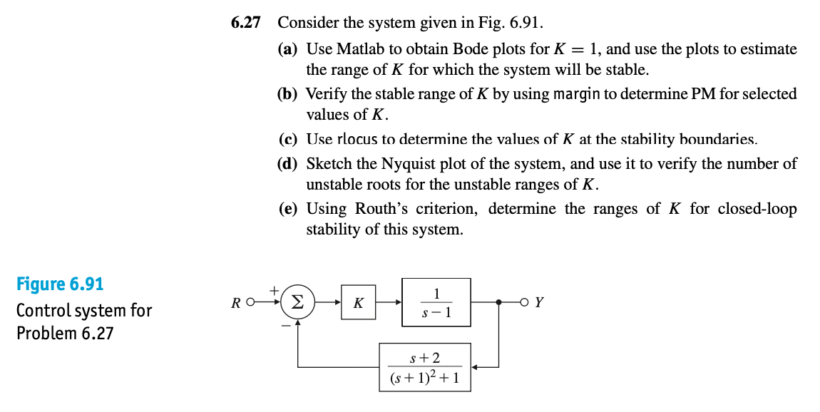 6 . 2 7 Consider the system given in Fig. 6 . 9 1