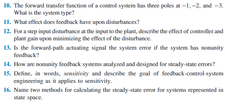 1 0 . The forward transfer function of a control