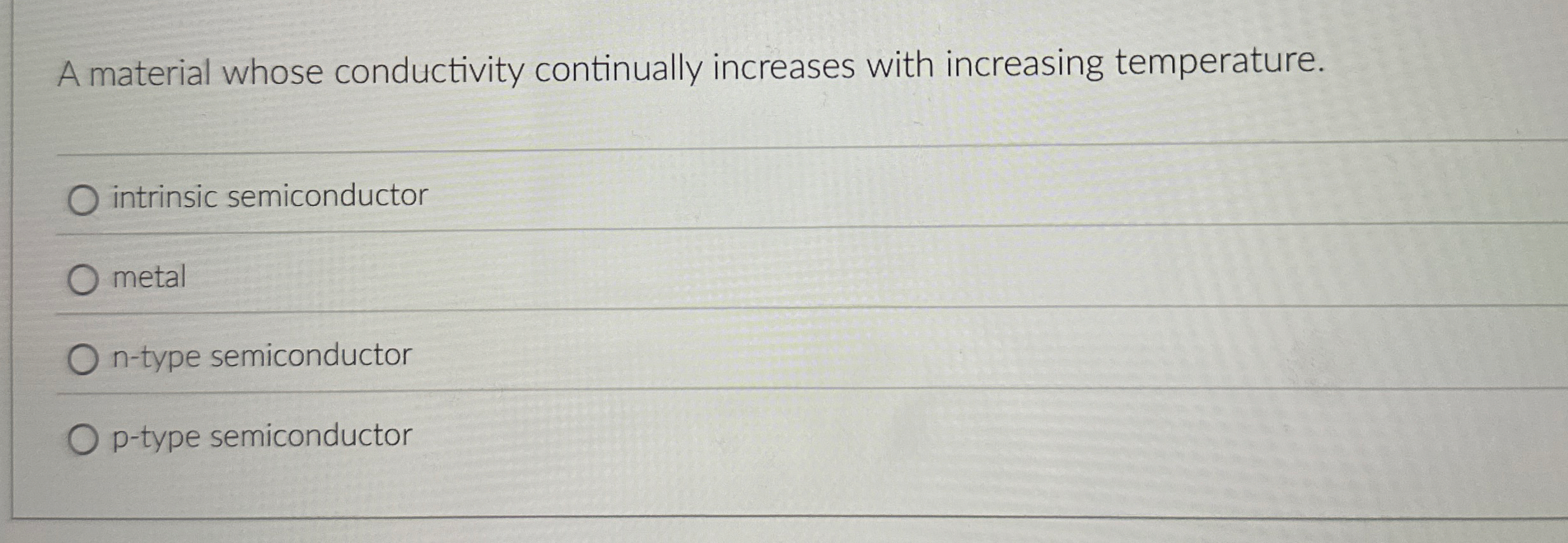 A material whose conductivity continually