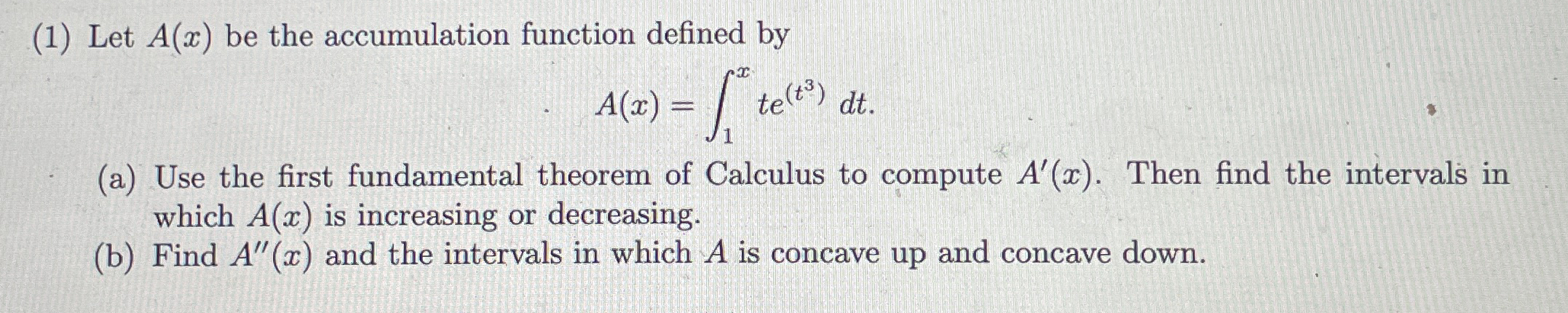 ( 1 ) Let A ( x ) be the accumulation function