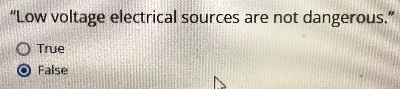 "Low voltage electrical sources are not