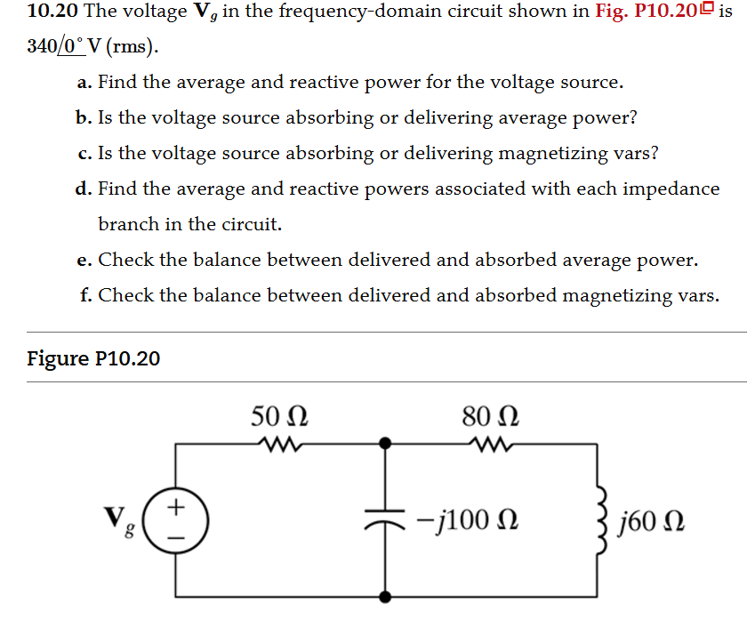 1 0 . 2 0 The voltage \ ( \ mathbf { V } _ { g }
