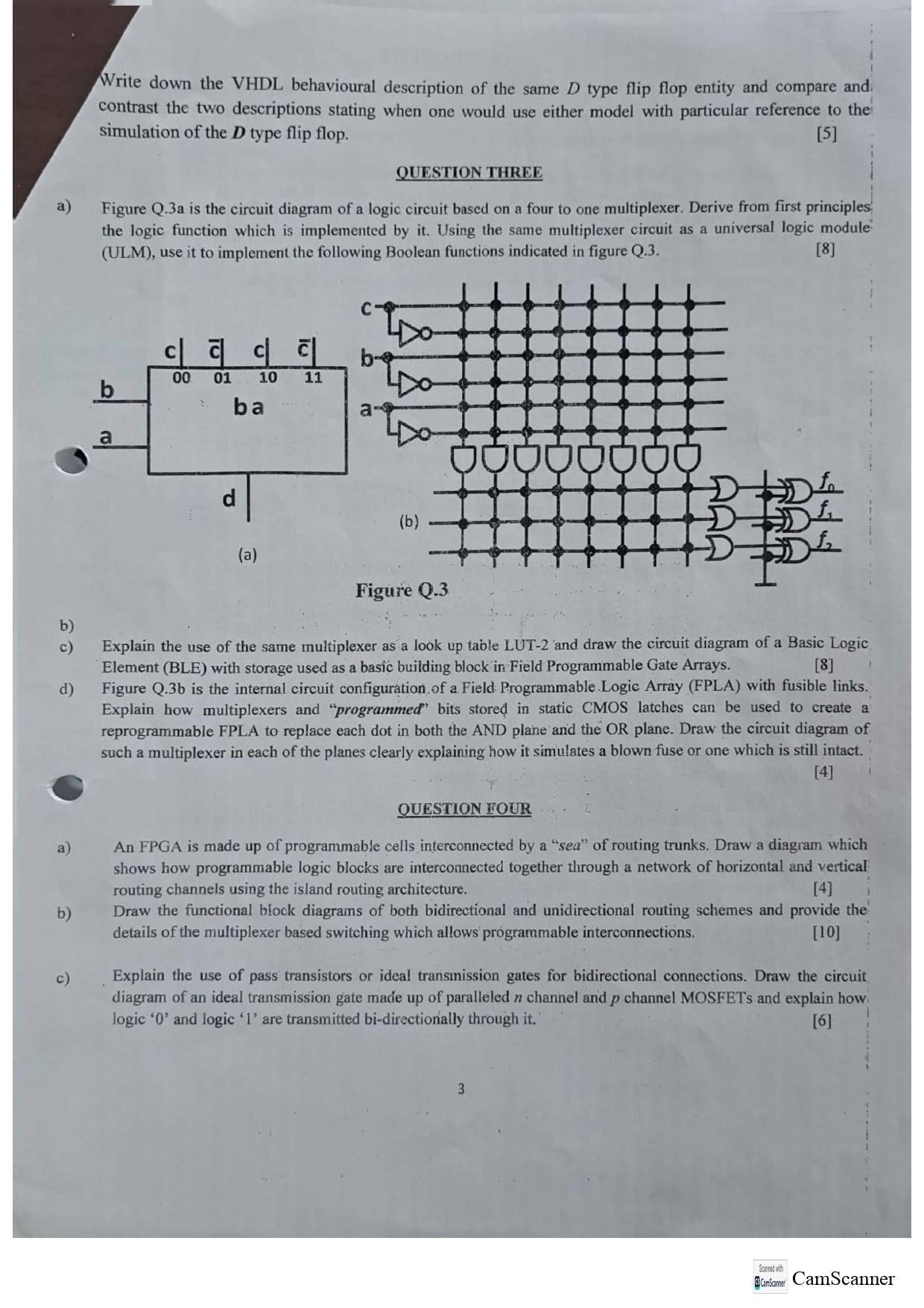 Write down the VHDL behavioural description of