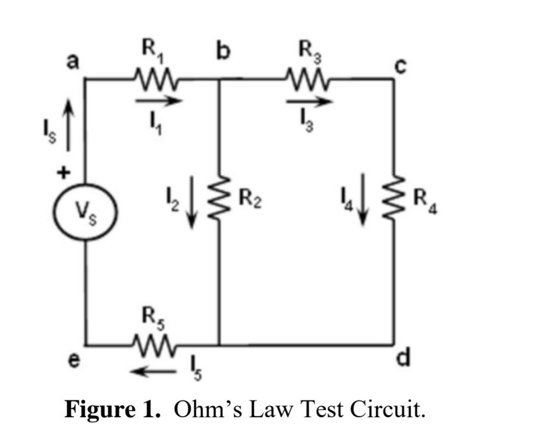 Figure 1 . Ohm ' s Law Test Circuit. In this