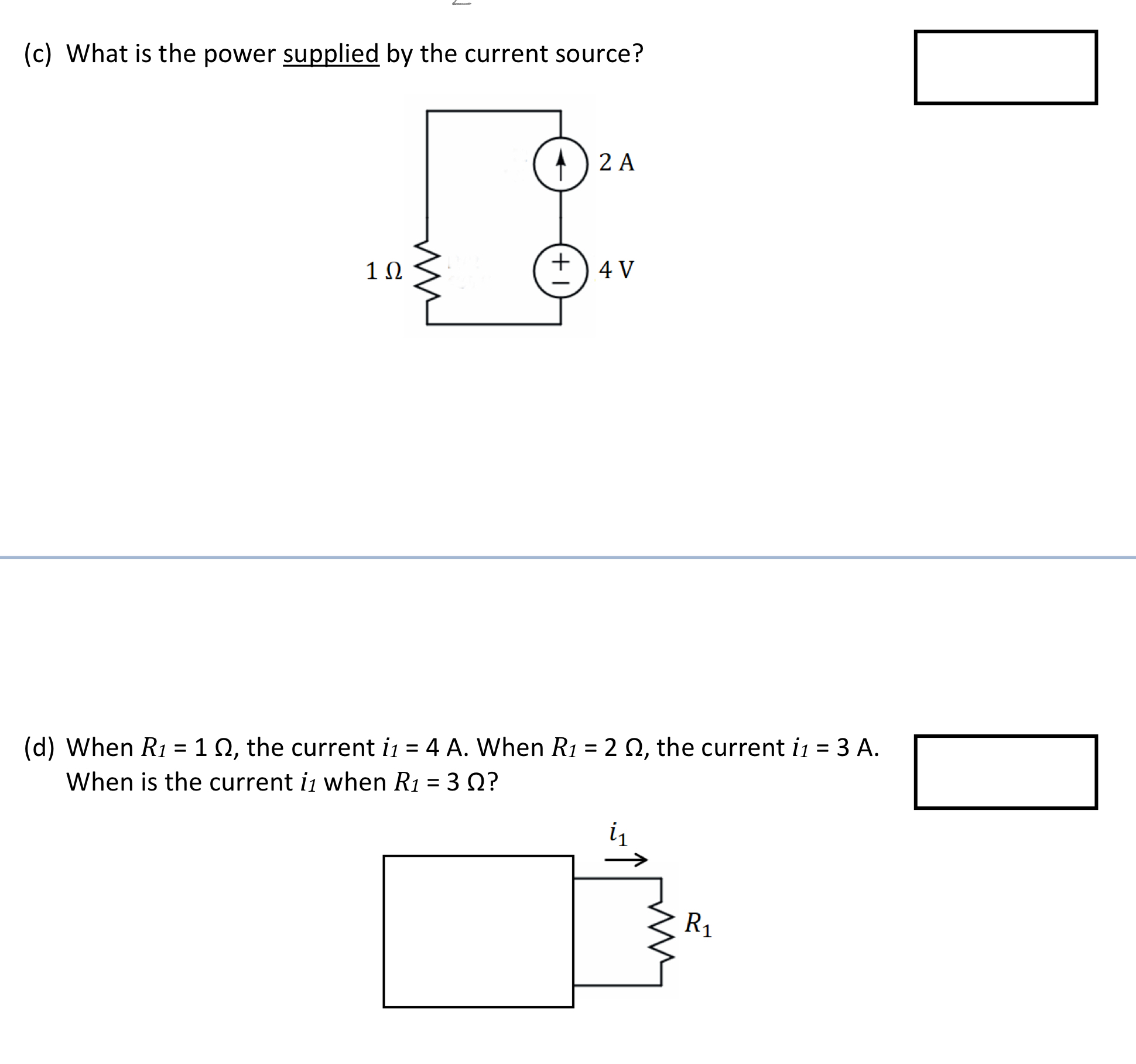 ( c ) What is the power supplied by the current