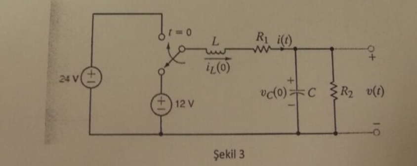 For the circuit in Figure 3 , find v ( t ) for t
