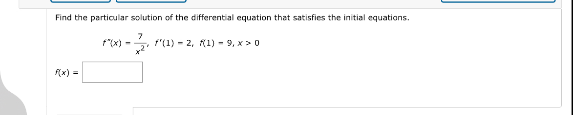 Find the particular solution of the differential