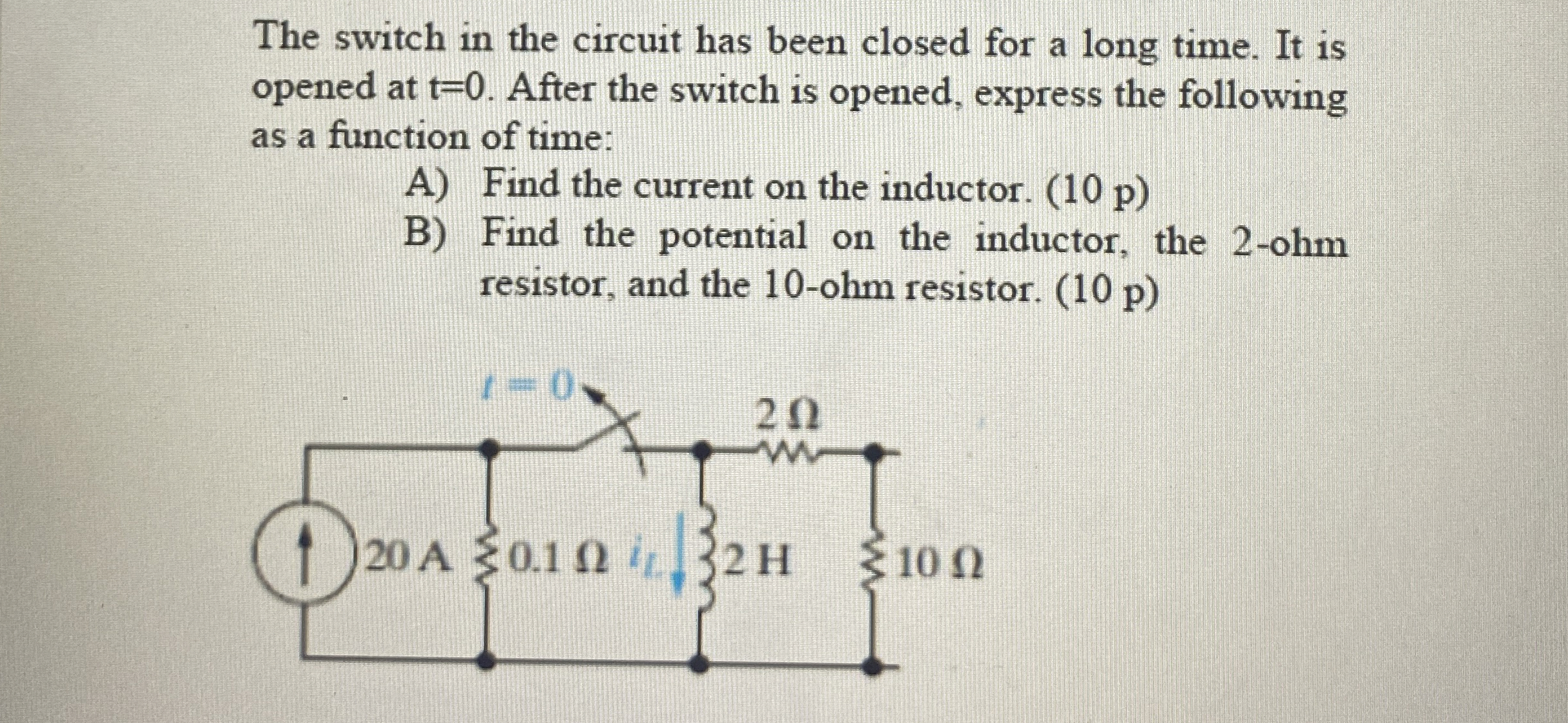 The switch in the circuit has been closed for a