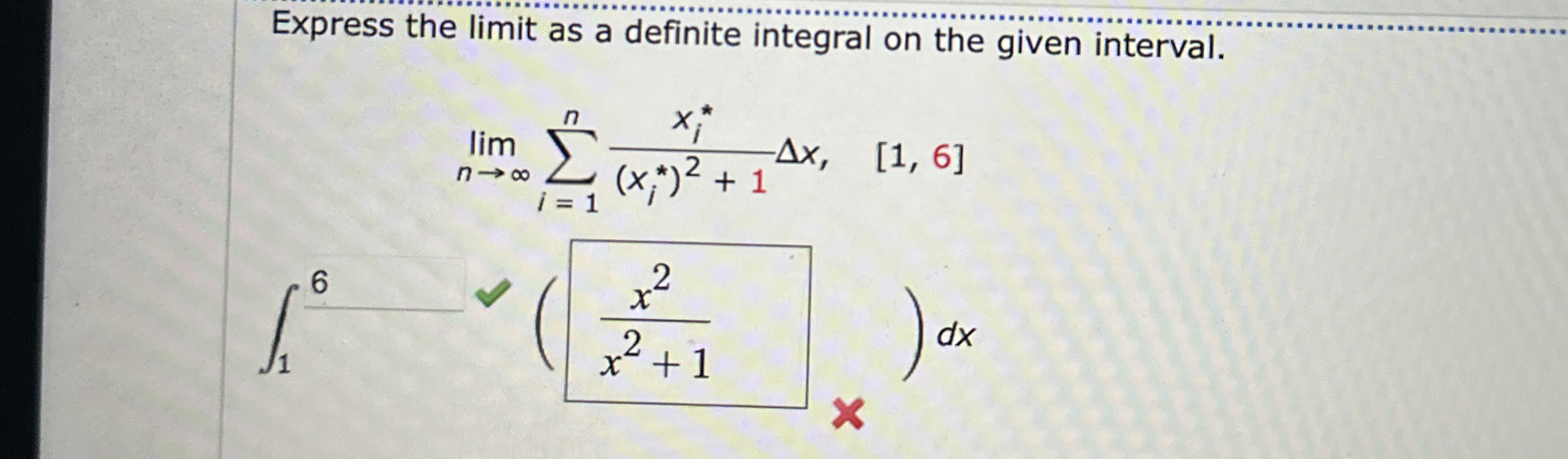 Express the limit as a definite integral on the