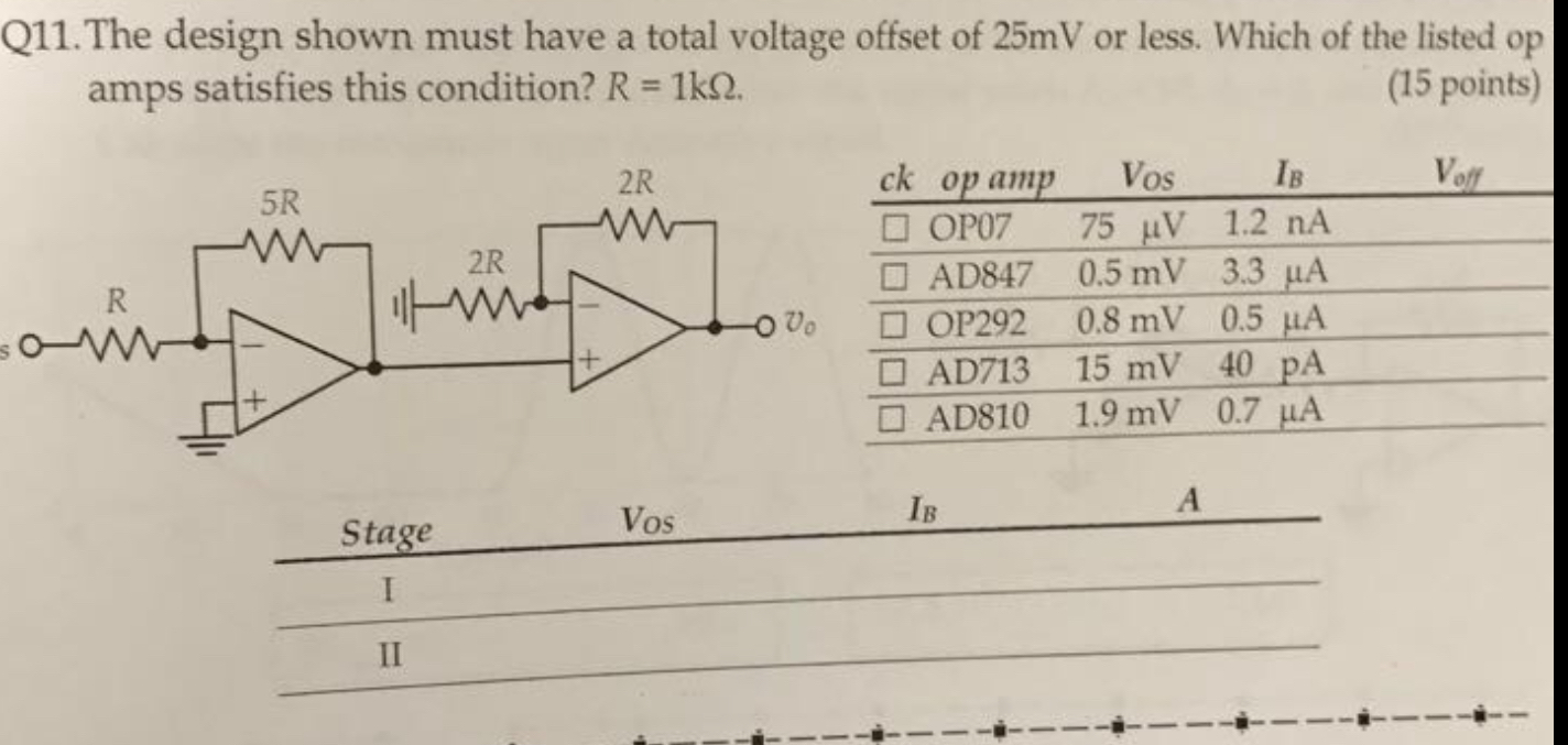 Q 1 1 . The design shown must have a total
