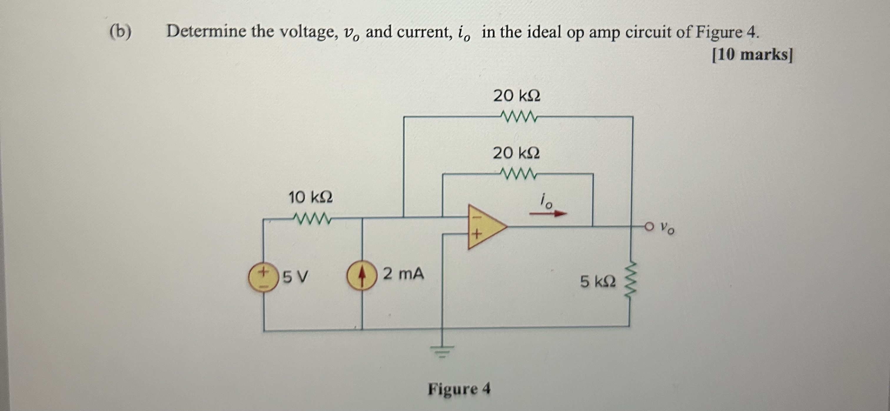 ( b ) Determine the voltage, v o and current, i o