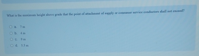 What is the maximum height above grade that the