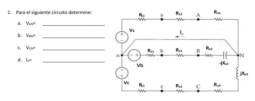 For the following circuit determine: to . Van = b