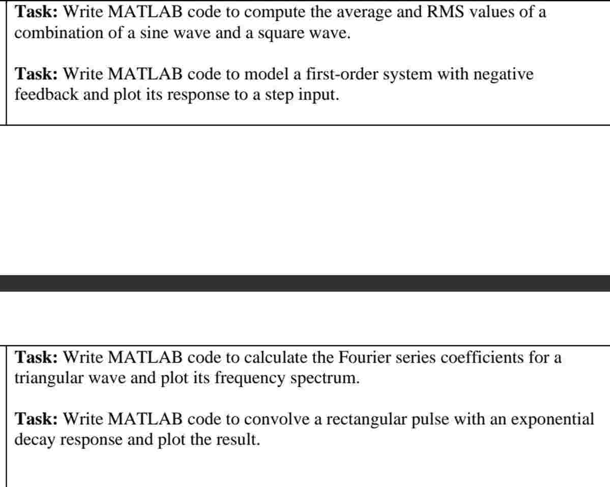 Could you please write the matlab code for these