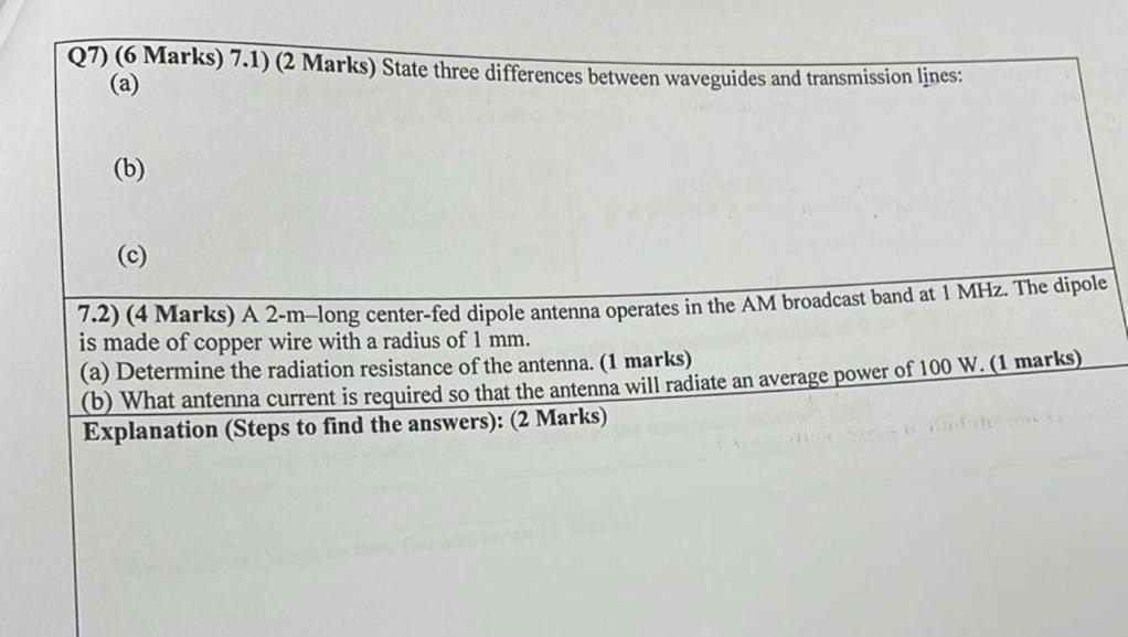 Q 7 ) ( 6 Marks ) 7 . 1 ) ( 2 Marks ) State three