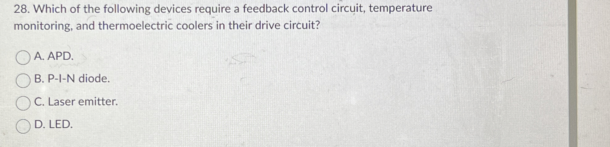Which of the following devices require a feedback