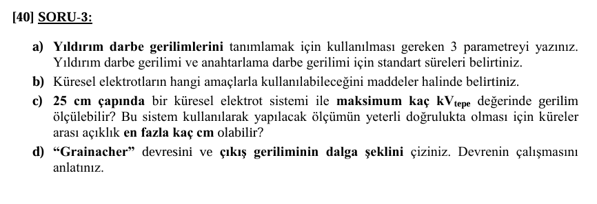 [ 4 0 ] SORU - 3 : a ) Y ld r m darbe