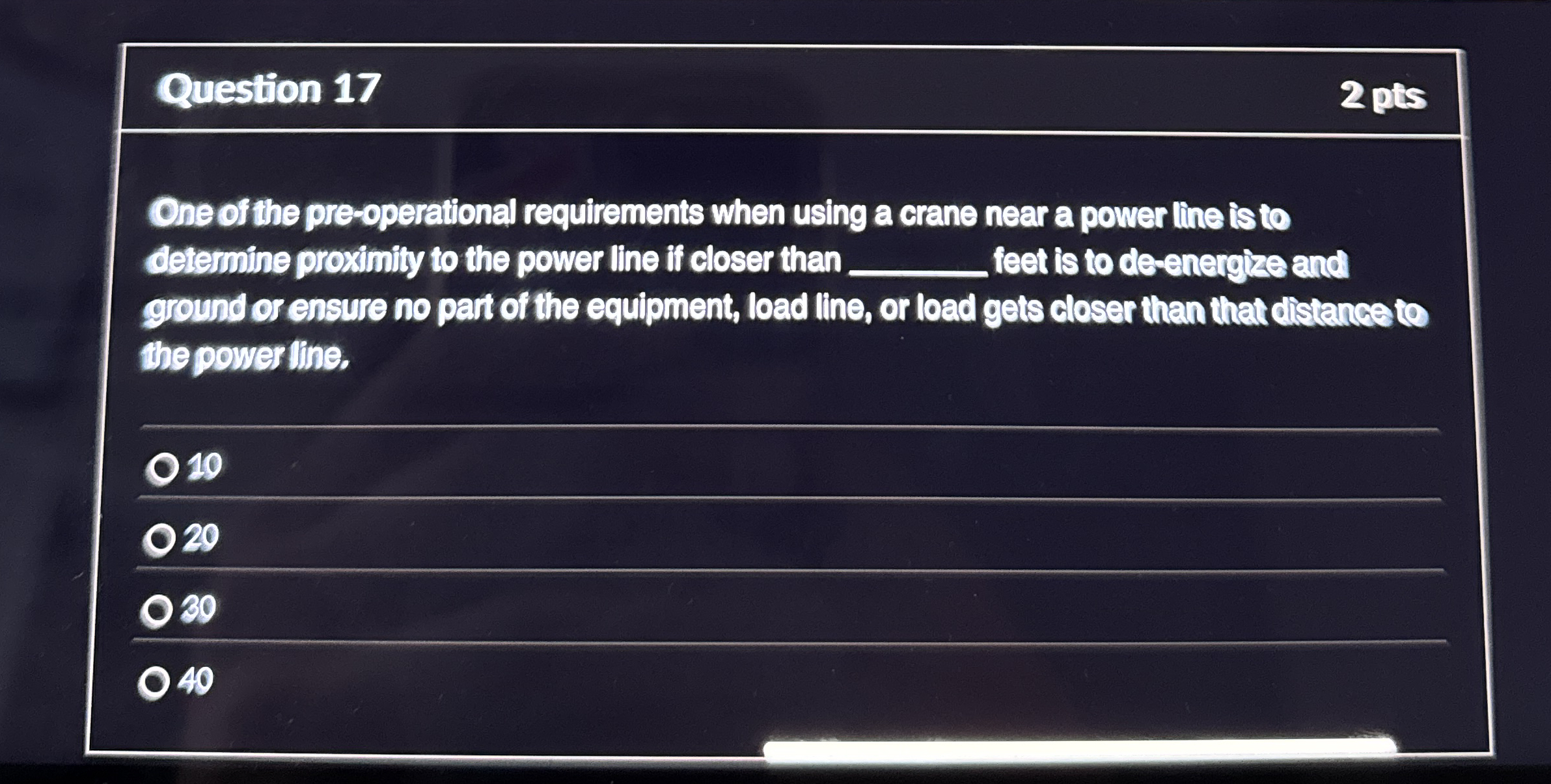 Question 1 7 2 pts One of the pre - operational